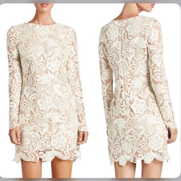 Dress The Population Women's Jessica White Lace Mini Dress - WhiteXS
